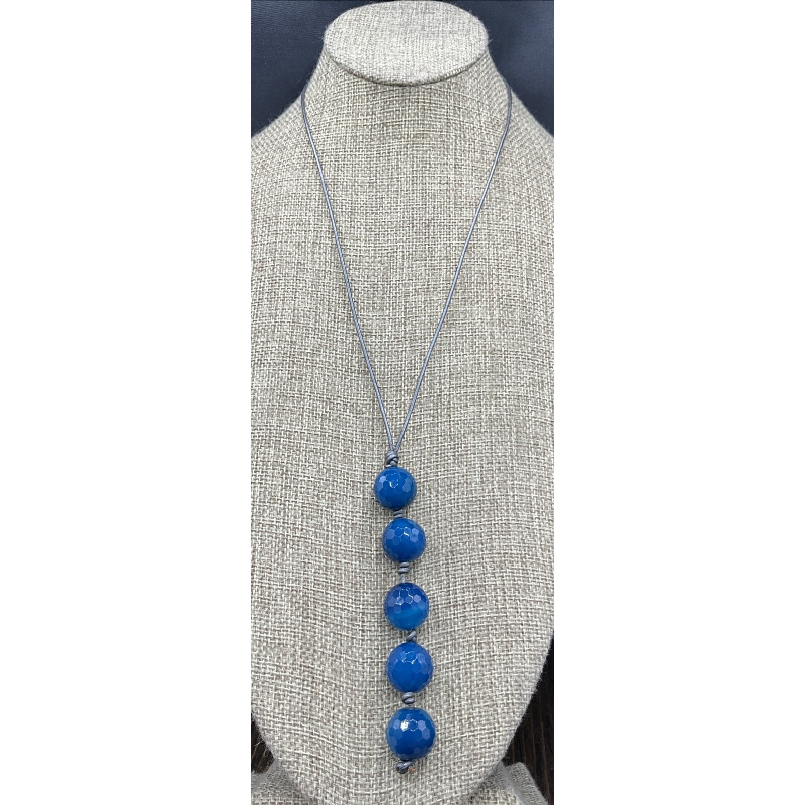 Barse Laguna Agate Slip Necklace- Leather - Nwt 18$